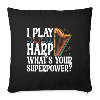 Harp Harp Player - Sofa pillowcase 17,3'' x 17,3'' (45 x 45 cm) - black - Front