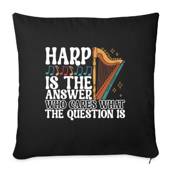 Harp Harp Player - Sofa pillowcase 17,3'' x 17,3'' (45 x 45 cm) - black - Front