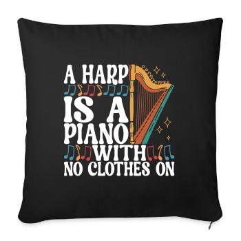 Harp Harp Player - Sofa pillowcase 17,3'' x 17,3'' (45 x 45 cm) - black - Front