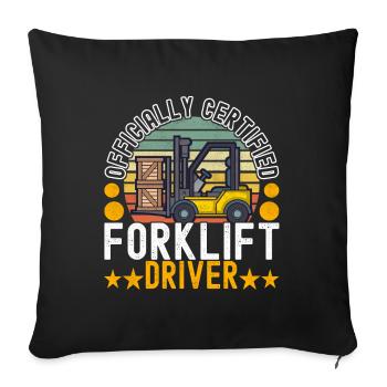 Chariot élévateur Conducteur de chariot élévateur - Housse de coussin décorative 45 x 45 cm - noir - Devant
