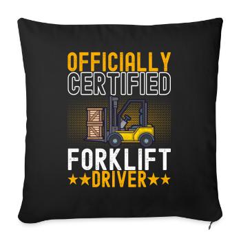 Chariot élévateur Conducteur de chariot élévateur - Housse de coussin décorative 45 x 45 cm - noir - Devant