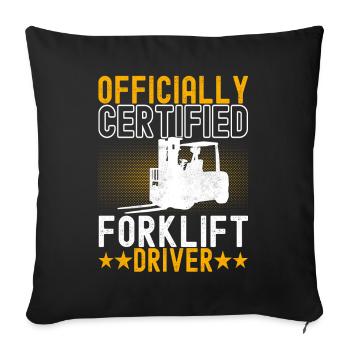 Chariot élévateur Conducteur de chariot élévateur - Housse de coussin décorative 45 x 45 cm - noir - Devant