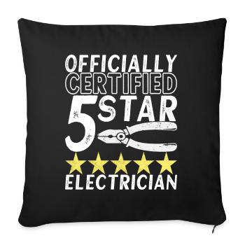 Electrician Electronics Technician - Sofa pillowcase 17,3'' x 17,3'' (45 x 45 cm) - black - Front