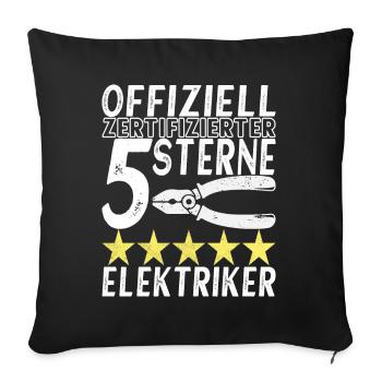 Electrician Electronics Technician - Sofa pillowcase 17,3'' x 17,3'' (45 x 45 cm) - black - Front