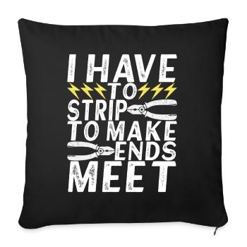 Électricien Électronicien Technicien en Electronique - Housse de coussin décorative 45 x 45 cm - noir - Devant