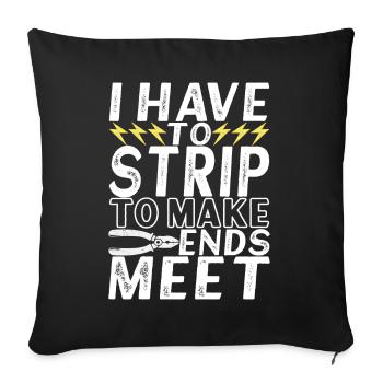 Electrician Electronics Technician - Sofa pillowcase 17,3'' x 17,3'' (45 x 45 cm) - black - Front