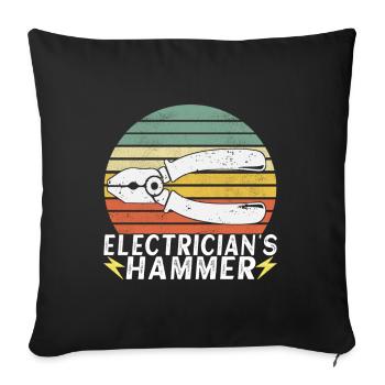 Électricien Électronicien Technicien en Electronique - Housse de coussin décorative 45 x 45 cm - noir - Devant