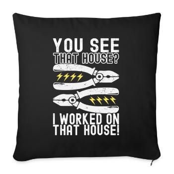 Electrician Electronics Technician - Sofa pillowcase 17,3'' x 17,3'' (45 x 45 cm) - black - Front