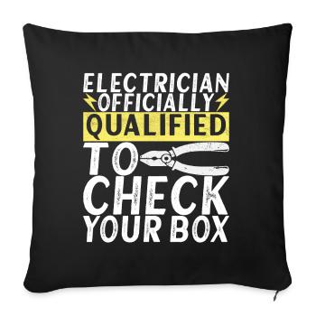 Électricien Électronicien Technicien en Electronique - Housse de coussin décorative 45 x 45 cm - noir - Devant