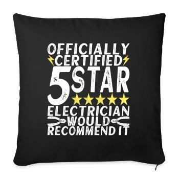 Électricien Électronicien Technicien en Electronique - Housse de coussin décorative 45 x 45 cm - noir - Devant