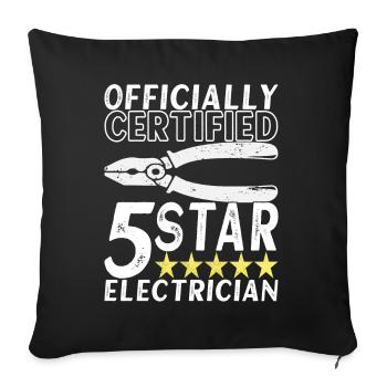 Electrician Electronics Technician - Sofa pillowcase 17,3'' x 17,3'' (45 x 45 cm) - black - Front