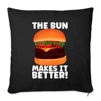 Burger Restauration rapide - Housse de coussin décorative 45 x 45 cm - noir - Devant