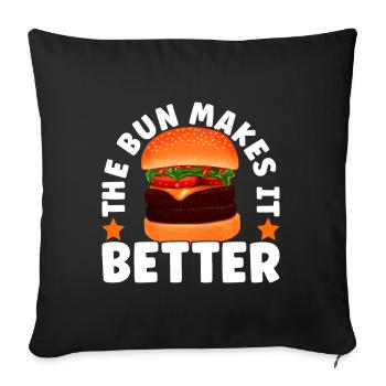 Burger Restauration rapide - Housse de coussin décorative 45 x 45 cm - noir - Devant