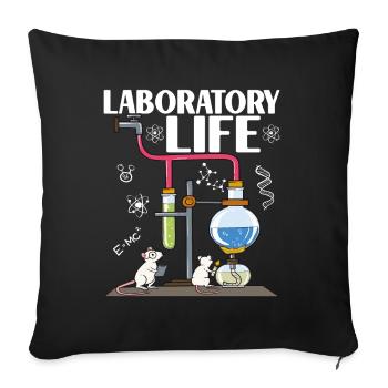 Chimiste chimiste - Housse de coussin décorative 45 x 45 cm - noir - Devant