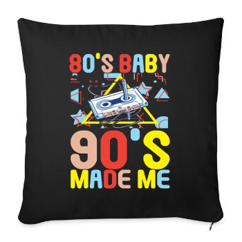 90s 90s 90s Party - Sofa pillowcase 17,3'' x 17,3'' (45 x 45 cm) - black - Front