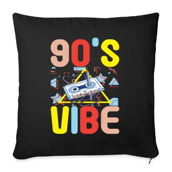 90s 90s 90s Party - Sofa pillowcase 17,3'' x 17,3'' (45 x 45 cm) - black - Front