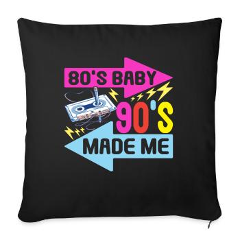 90s 90s 90s Party - Sofa pillowcase 17,3'' x 17,3'' (45 x 45 cm) - black - Front
