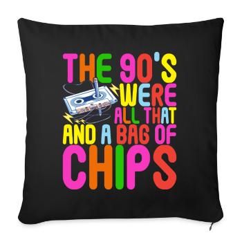90s 90s 90s Party - Sofa pillowcase 17,3'' x 17,3'' (45 x 45 cm) - black - Front