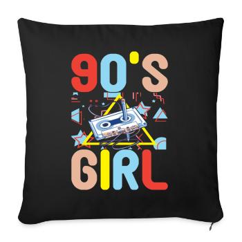 90s 90s 90s Party - Sofa pillowcase 17,3'' x 17,3'' (45 x 45 cm) - black - Front