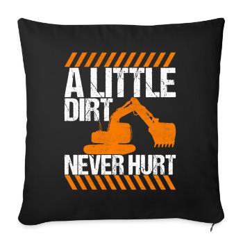 Conducteur d’excavatrice de chantier de chantier - Housse de coussin décorative 45 x 45 cm - noir - Devant