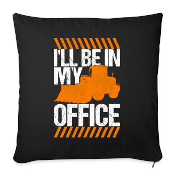 Construction site excavator excavator driver - Sofa pillowcase 17,3'' x 17,3'' (45 x 45 cm) - black - Front