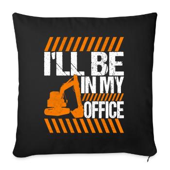Construction site excavator excavator driver - Sofa pillowcase 17,3'' x 17,3'' (45 x 45 cm) - black - Front