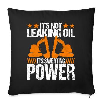 Construction site excavator excavator driver - Sofa pillowcase 17,3'' x 17,3'' (45 x 45 cm) - black - Front