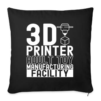 Impression 3D - Housse de coussin décorative 45 x 45 cm - noir - Devant