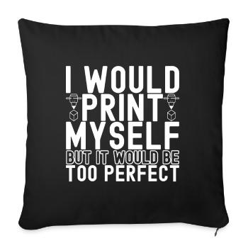 Impression 3D - Housse de coussin décorative 45 x 45 cm - noir - Devant