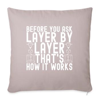 3D printing - Sofa pillowcase 17,3'' x 17,3'' (45 x 45 cm) - light taupe - Front