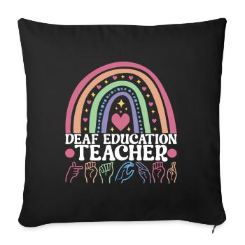 Deaf Deaf Mute Deaf - Sofa pillowcase 17,3'' x 17,3'' (45 x 45 cm) - black - Front