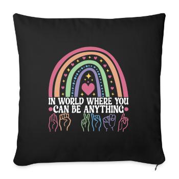 Deaf Deaf Mute Deaf - Sofa pillowcase 17,3'' x 17,3'' (45 x 45 cm) - black - Front