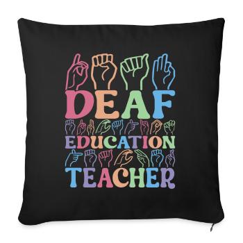 Deaf Deaf Mute Deaf - Sofa pillowcase 17,3'' x 17,3'' (45 x 45 cm) - black - Front