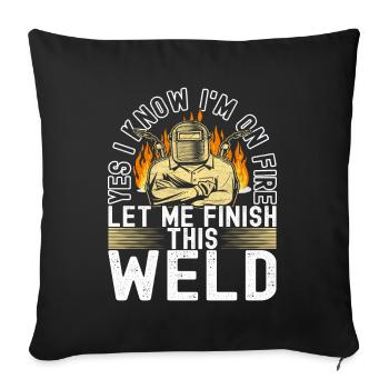 Soudage par soudeur - Housse de coussin décorative 45 x 45 cm - noir - Devant