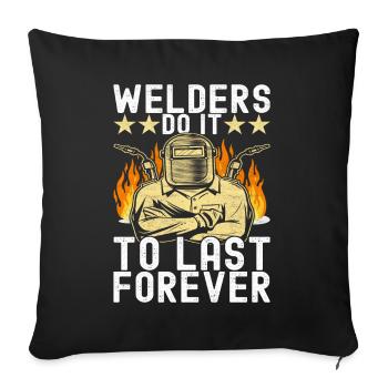 Soudage par soudeur - Housse de coussin décorative 45 x 45 cm - noir - Devant