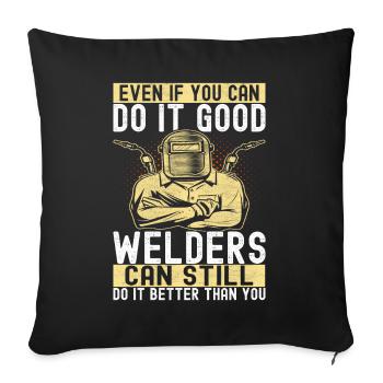 Soudage par soudeur - Housse de coussin décorative 45 x 45 cm - noir - Devant