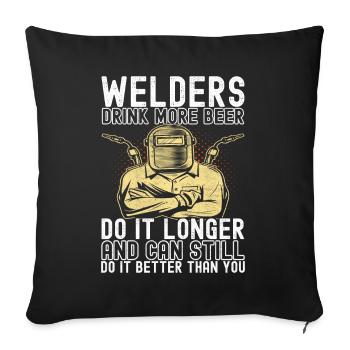 Soudage par soudeur - Housse de coussin décorative 45 x 45 cm - noir - Devant