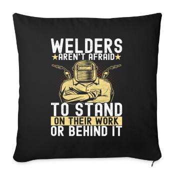 Soudage par soudeur - Housse de coussin décorative 45 x 45 cm - noir - Devant