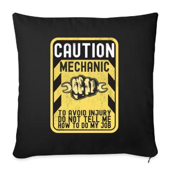 Car mechanic Mechatronics technician - Sofa pillowcase 17,3'' x 17,3'' (45 x 45 cm) - black - Front