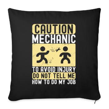 Car mechanic Mechatronics technician - Sofa pillowcase 17,3'' x 17,3'' (45 x 45 cm) - black - Front