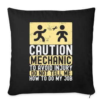 Car mechanic Mechatronics technician - Sofa pillowcase 17,3'' x 17,3'' (45 x 45 cm) - black - Front