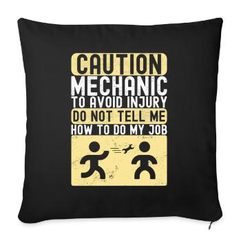 Car mechanic Mechatronics technician - Sofa pillowcase 17,3'' x 17,3'' (45 x 45 cm) - black - Front