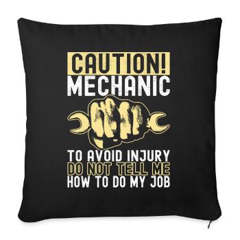 Car mechanic Mechatronics technician - Sofa pillowcase 17,3'' x 17,3'' (45 x 45 cm) - black - Front