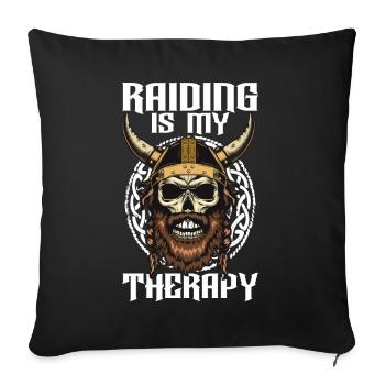 Viking Nordic - Housse de coussin décorative 45 x 45 cm - noir - Devant