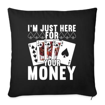 Poker Poker Player Casino - Housse de coussin décorative 45 x 45 cm - noir - Devant