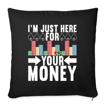 Poker Poker Player Casino - Housse de coussin décorative 45 x 45 cm - noir - Devant
