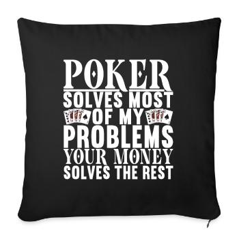 Poker Poker Player Casino - Housse de coussin décorative 45 x 45 cm - noir - Devant
