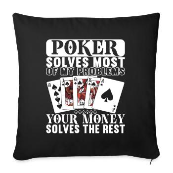 Poker Poker Player Casino - Housse de coussin décorative 45 x 45 cm - noir - Devant