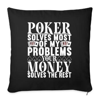 Poker Poker Player Casino - Housse de coussin décorative 45 x 45 cm - noir - Devant