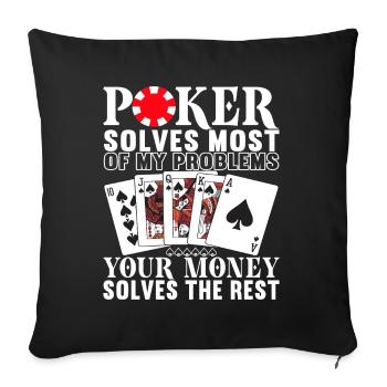 Poker Poker Player Casino - Housse de coussin décorative 45 x 45 cm - noir - Devant